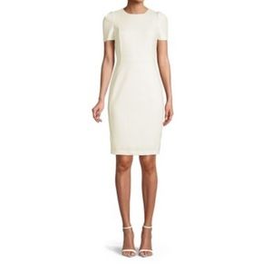 White Calvin Klein sheath dress